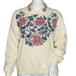 Women’s Floral Art Collar Sweater